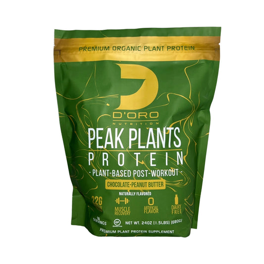 - Peak Plant Protein Powder - Chocolate Peanut Butter Flavor - Plant-Based Post Workout - Premium Organic Protein Shakes